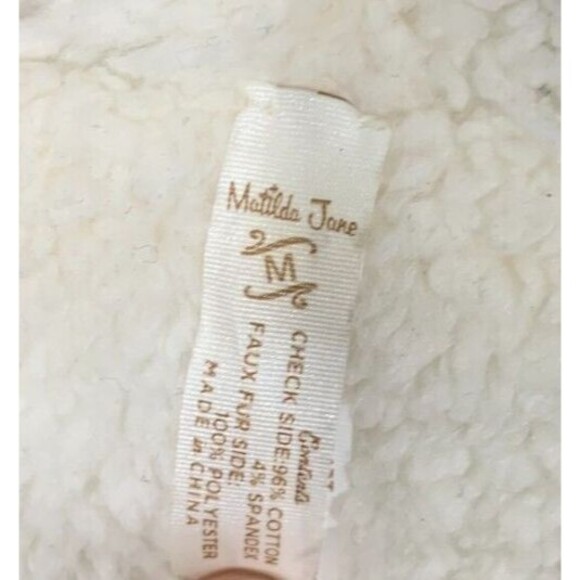 Matilda Jane (M) Medium Checkered Kimono Cardigan Vest Faux Fur Fleece - Picture 3 of 9